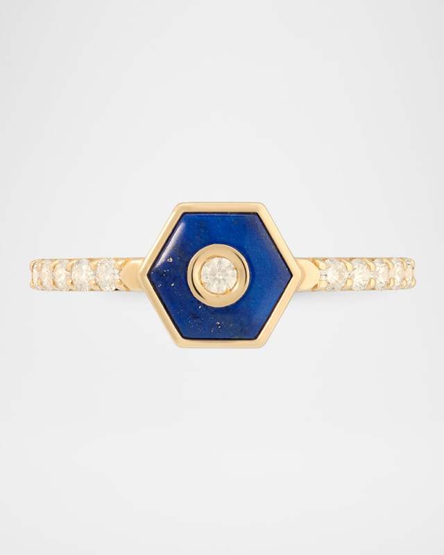 Baia Sommersa 18K Yellow Gold Ring with Lapis and Diamonds