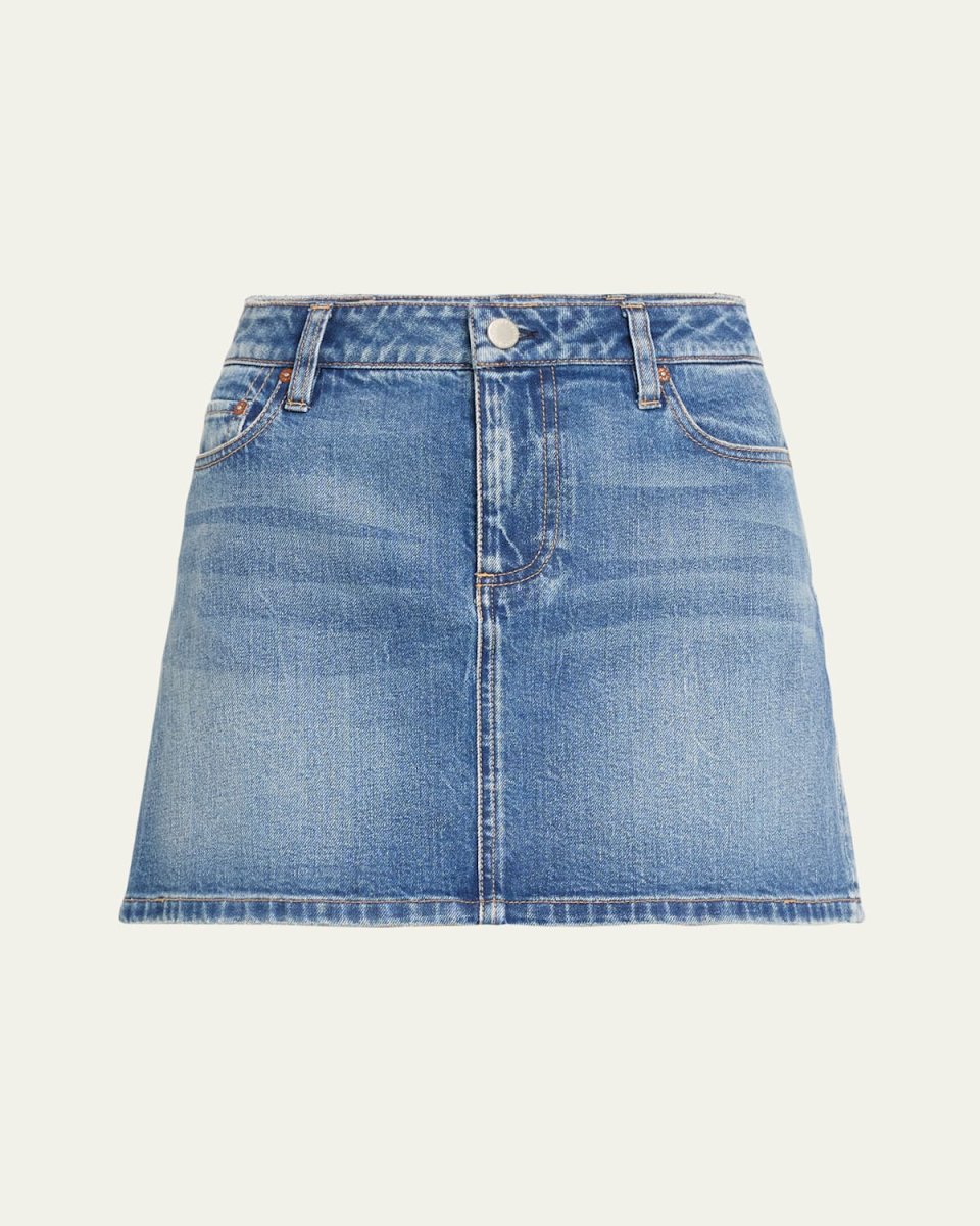 Joss Buckle Back Denim Mini Skirt
