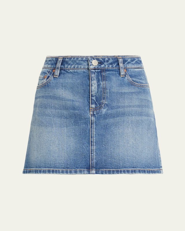 Joss Buckle Back Denim Mini Skirt