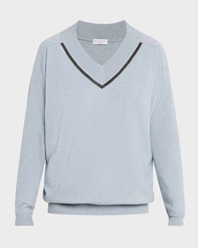Monili Wide V-Neck Cashmere Sweater