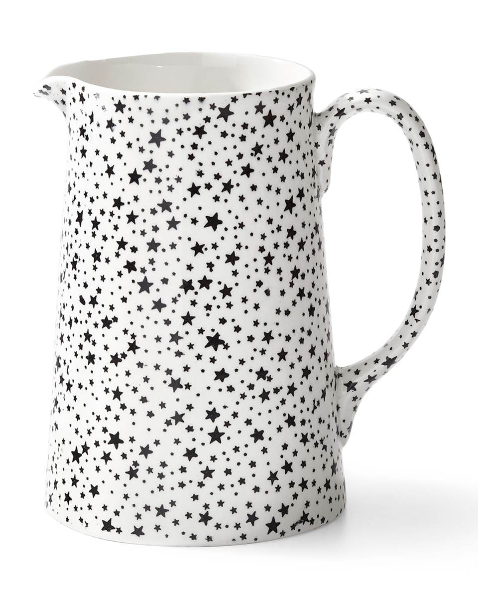 Midnight Sky Tankard Pitcher, White/Black
