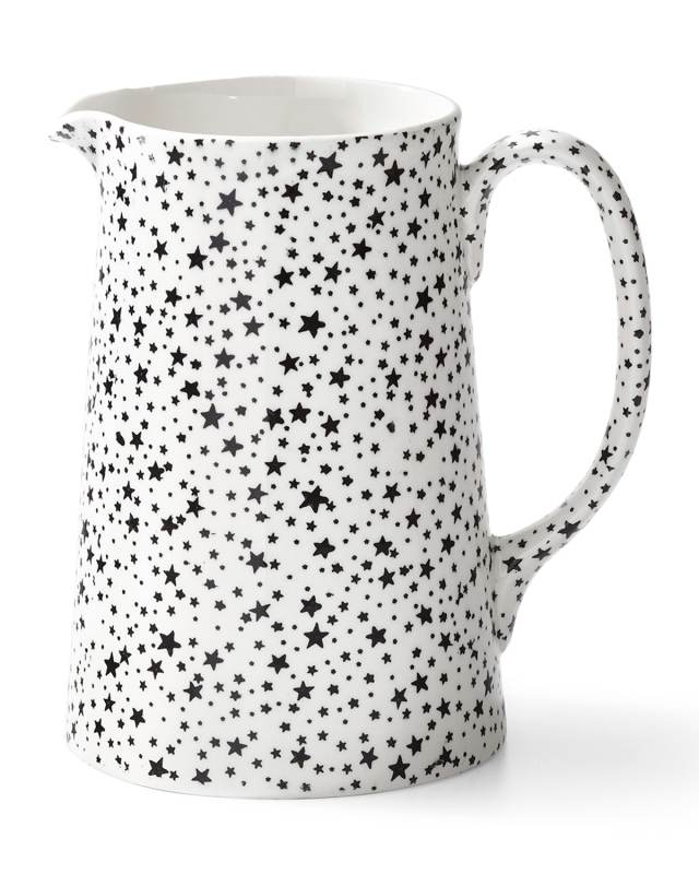 Midnight Sky Tankard Pitcher, White/Black