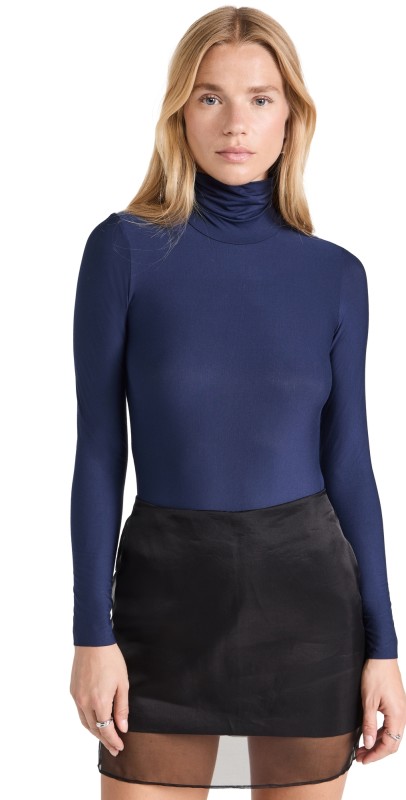 Commando Butter Turtleneck Thong Bodysuit Navy
