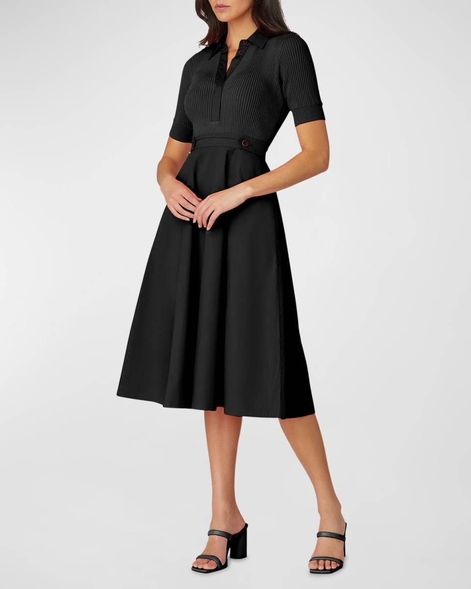 Daron Ribbed A-Line Midi Dress