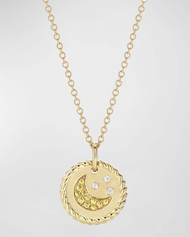 Cable Collectible Moon and Star Pendant Necklace