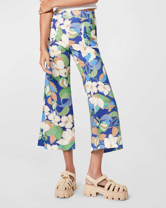 Cropped Wide-Leg Patch Pocket Pants