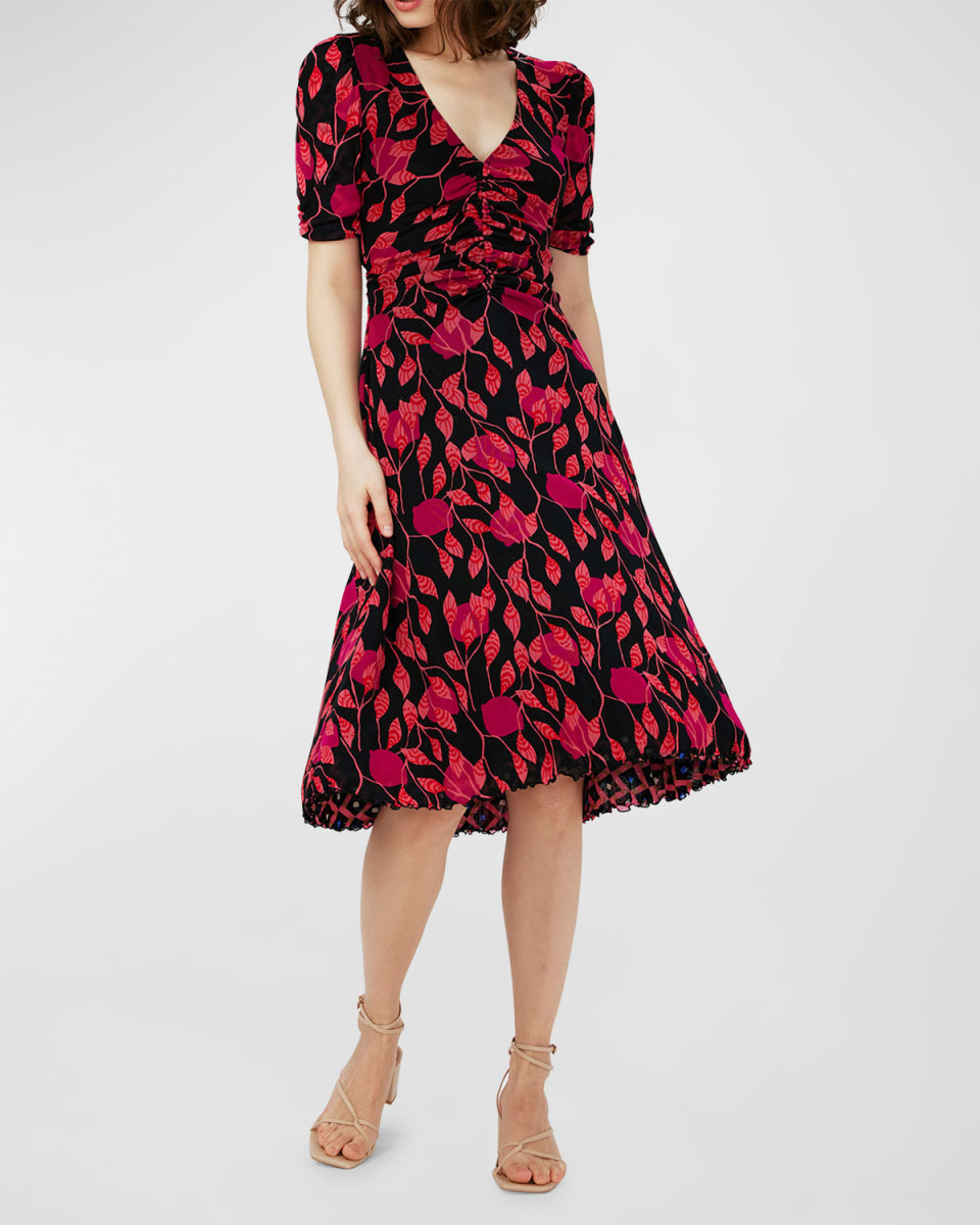 Koren Reversible Ruched Midi Dress