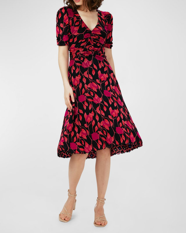 Koren Reversible Ruched Midi Dress