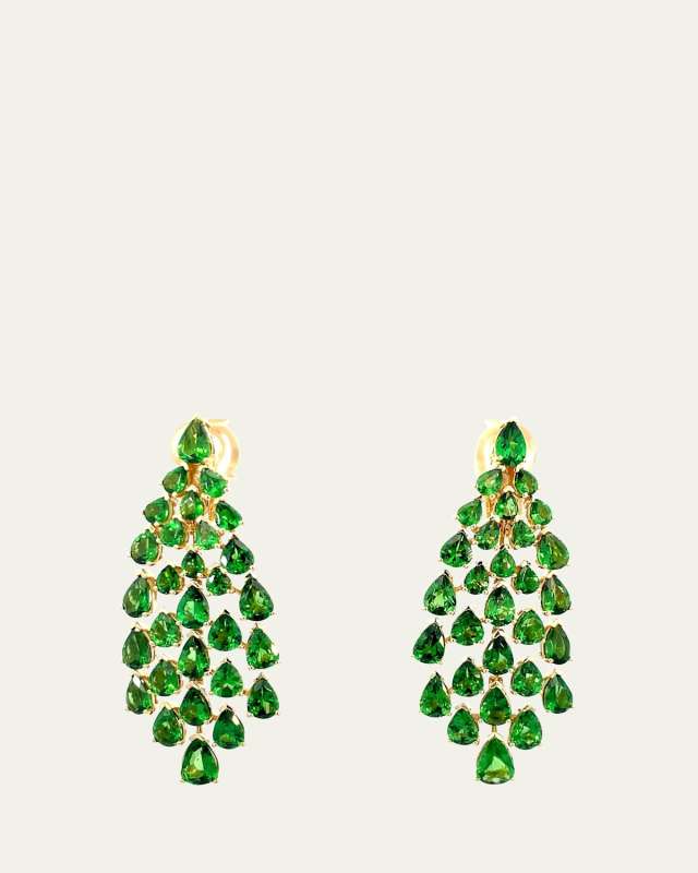 18k Yellow Gold Tsavorite Statement Earrings