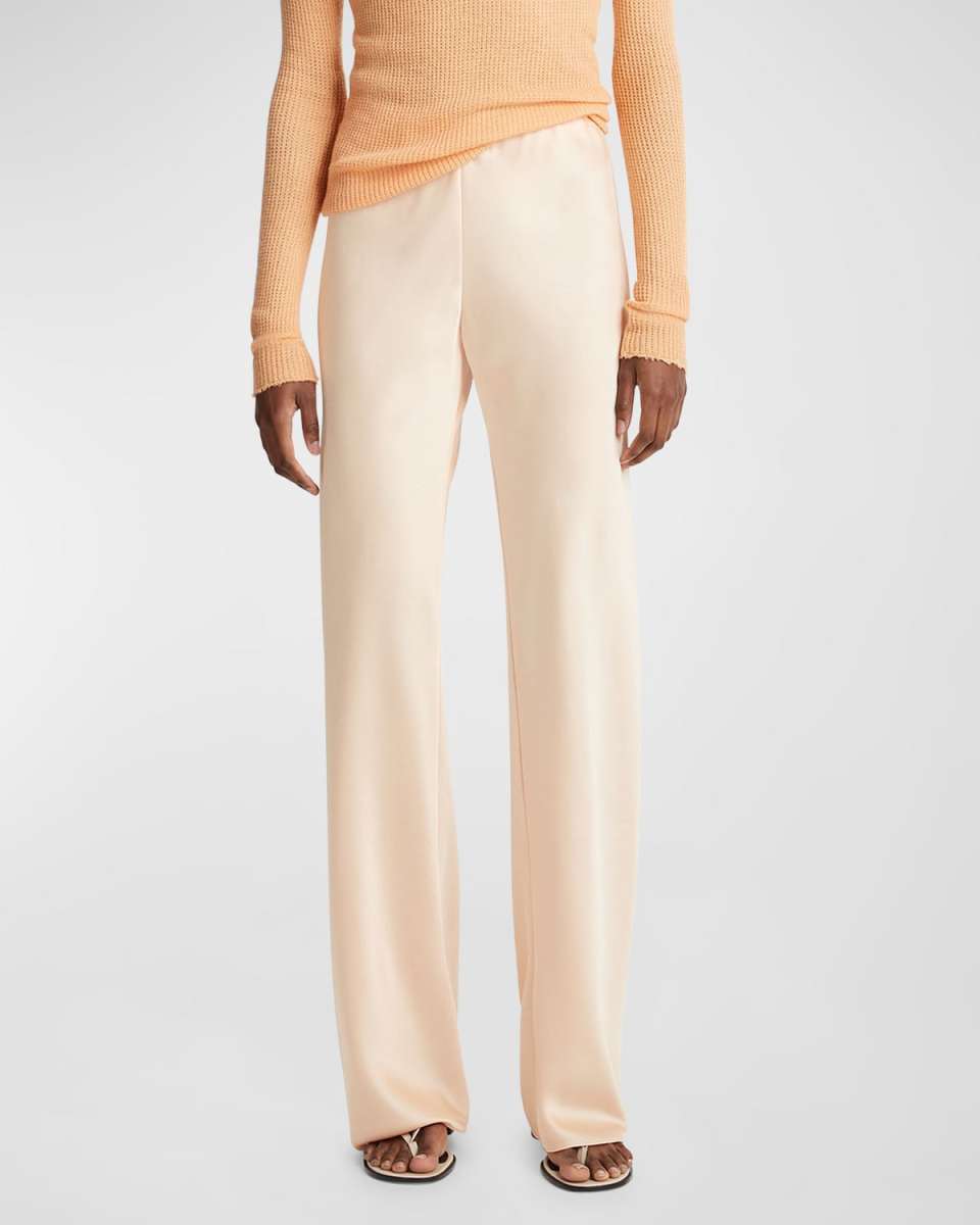 High-Waist Satin Bias Pants