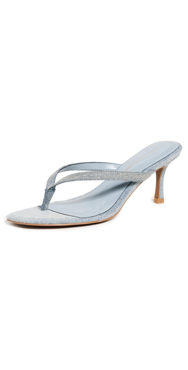Good American Denim Thong Sandals Blue Denim