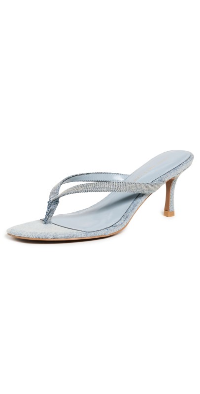 Good American Denim Thong Sandals Blue Denim