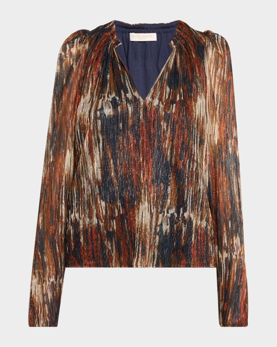 Sukie Pleated Multi-Knit Blous