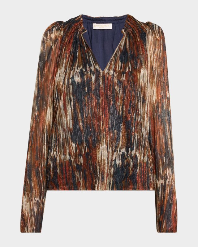 Sukie Pleated Multi-Knit Blous