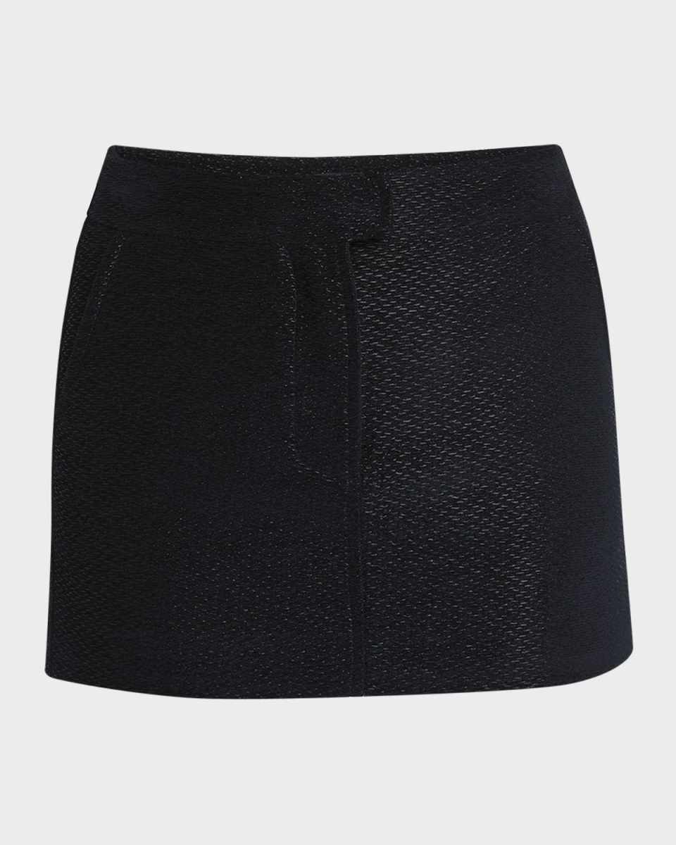 Metallic Silk-Blend Boucle Mini Skirt
