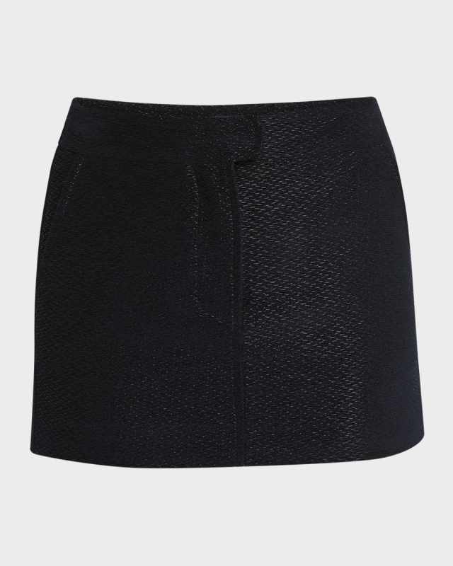 Metallic Silk-Blend Boucle Mini Skirt