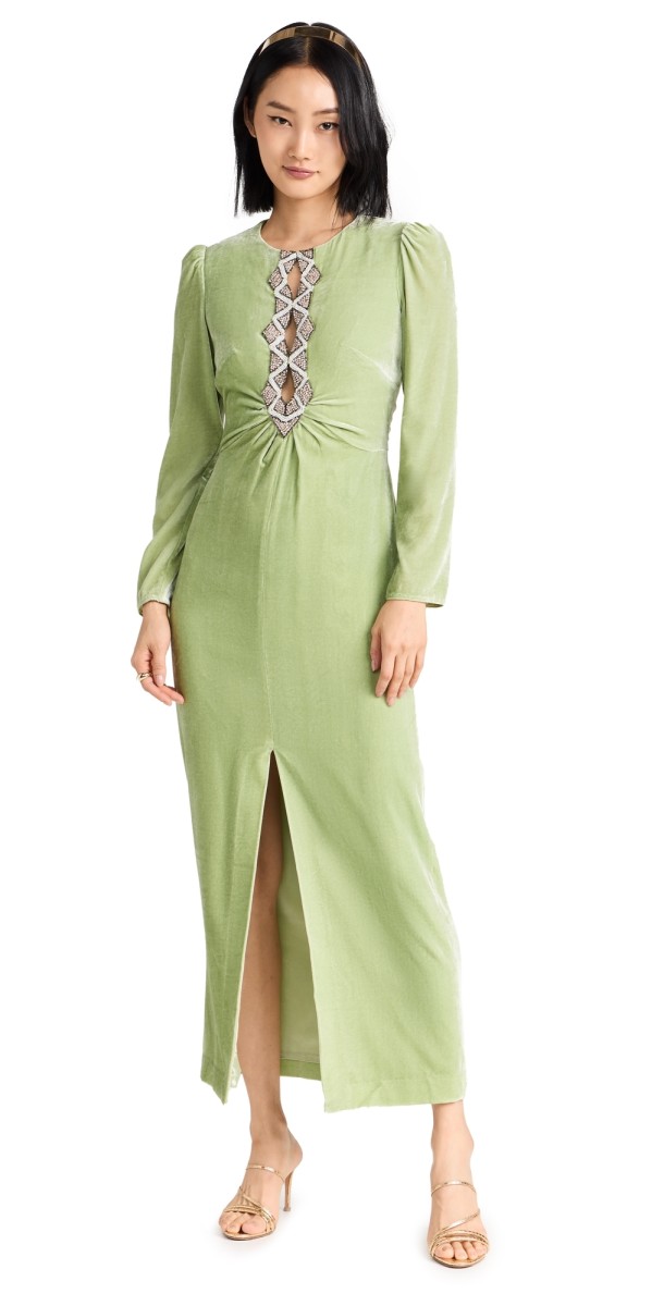 Saloni Jinx C Dress LIGHT JADE/NAJA PEARL