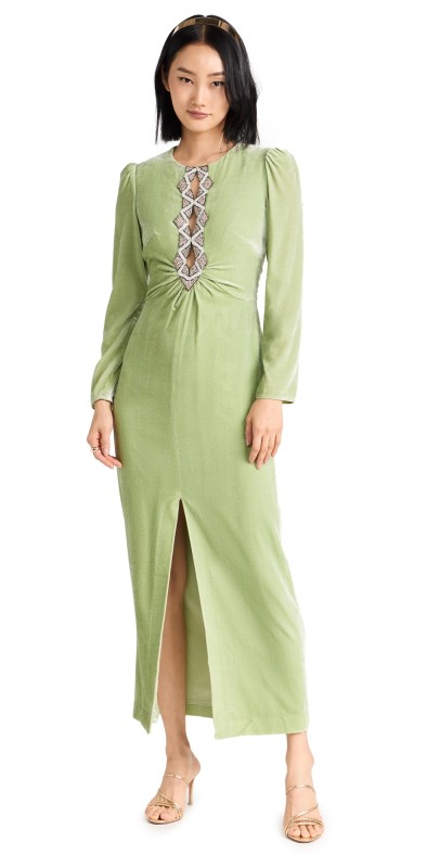 Saloni Jinx C Dress LIGHT JADE/NAJA PEARL