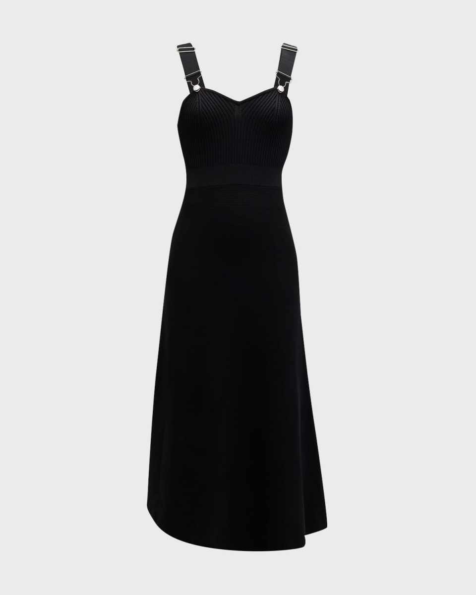 Sleeveless A-Line Suspender Maxi Dress