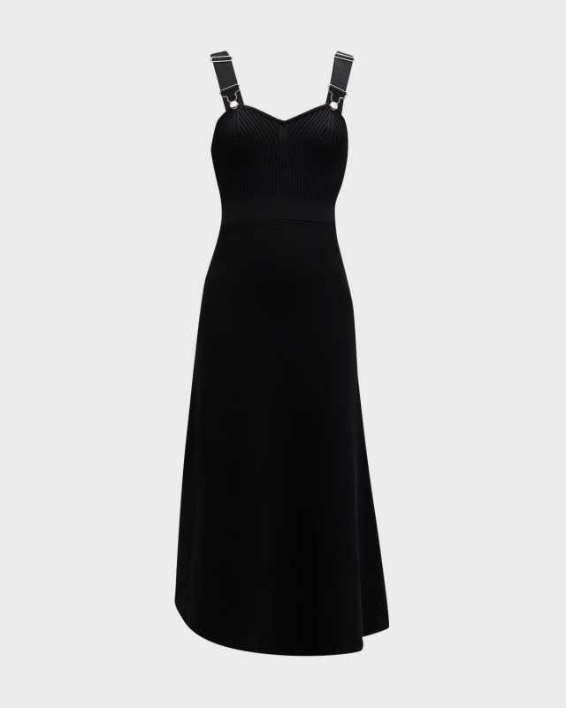 Sleeveless A-Line Suspender Maxi Dress