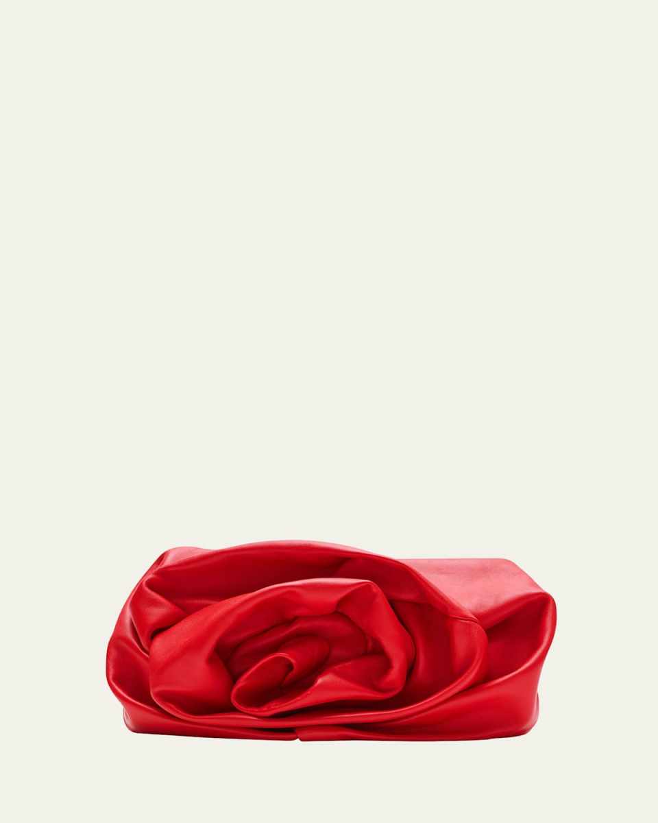 Rose Leather Clutch Bag