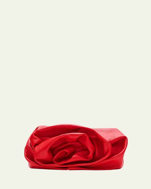 Rose Leather Clutch Bag