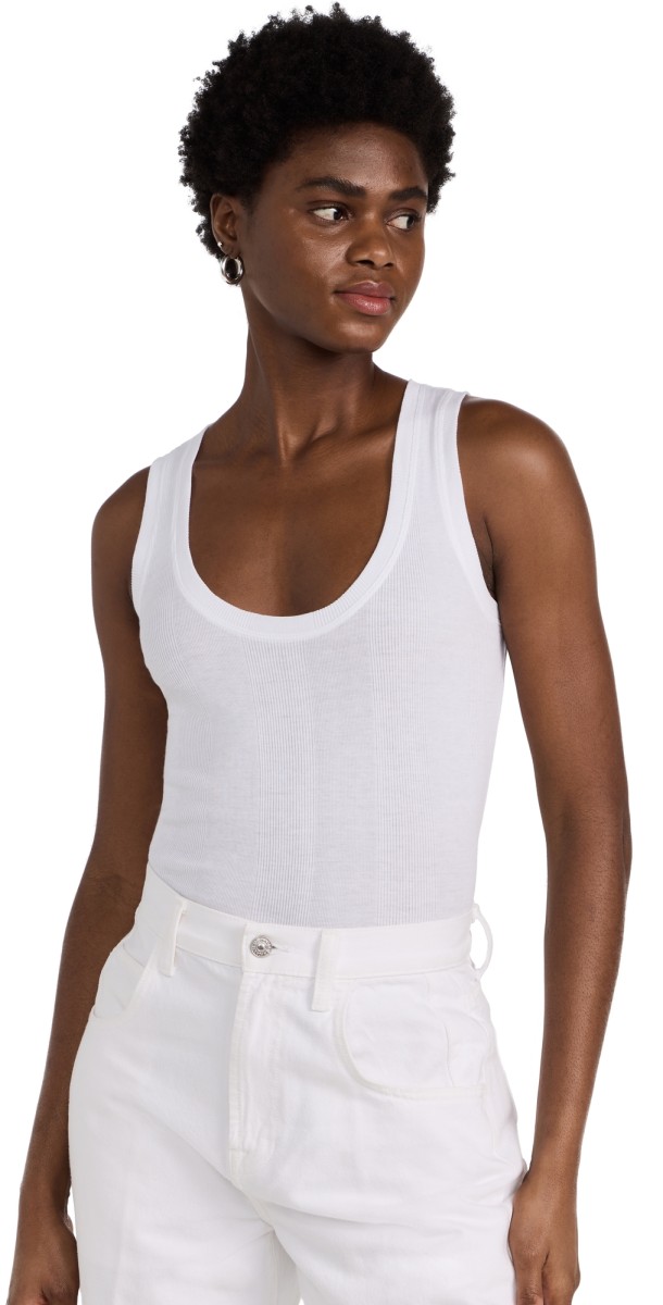 Goldie Ribbed Tank White