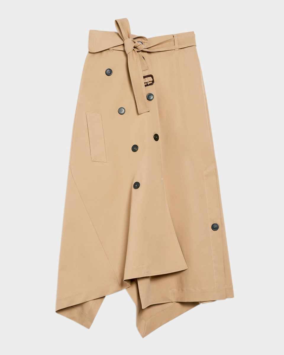 Bologna Double-Breasted Gabardine Maxi Skirt