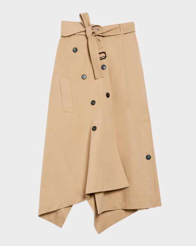 Bologna Double-Breasted Gabardine Maxi Skirt