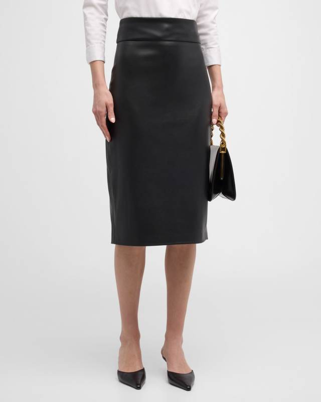 Soft Vegan Leather Pencil Skirt