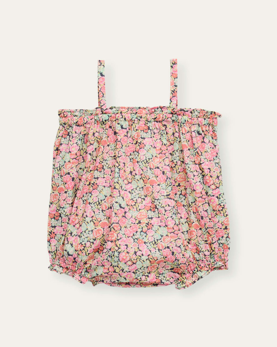 Girl's Nefle Floral-Print Bubble Romper, Size 6M-18M