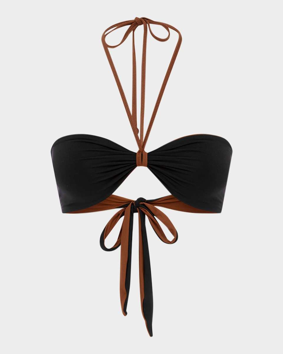 Ida Reversible Tie-Back Bandeau Bikini Top