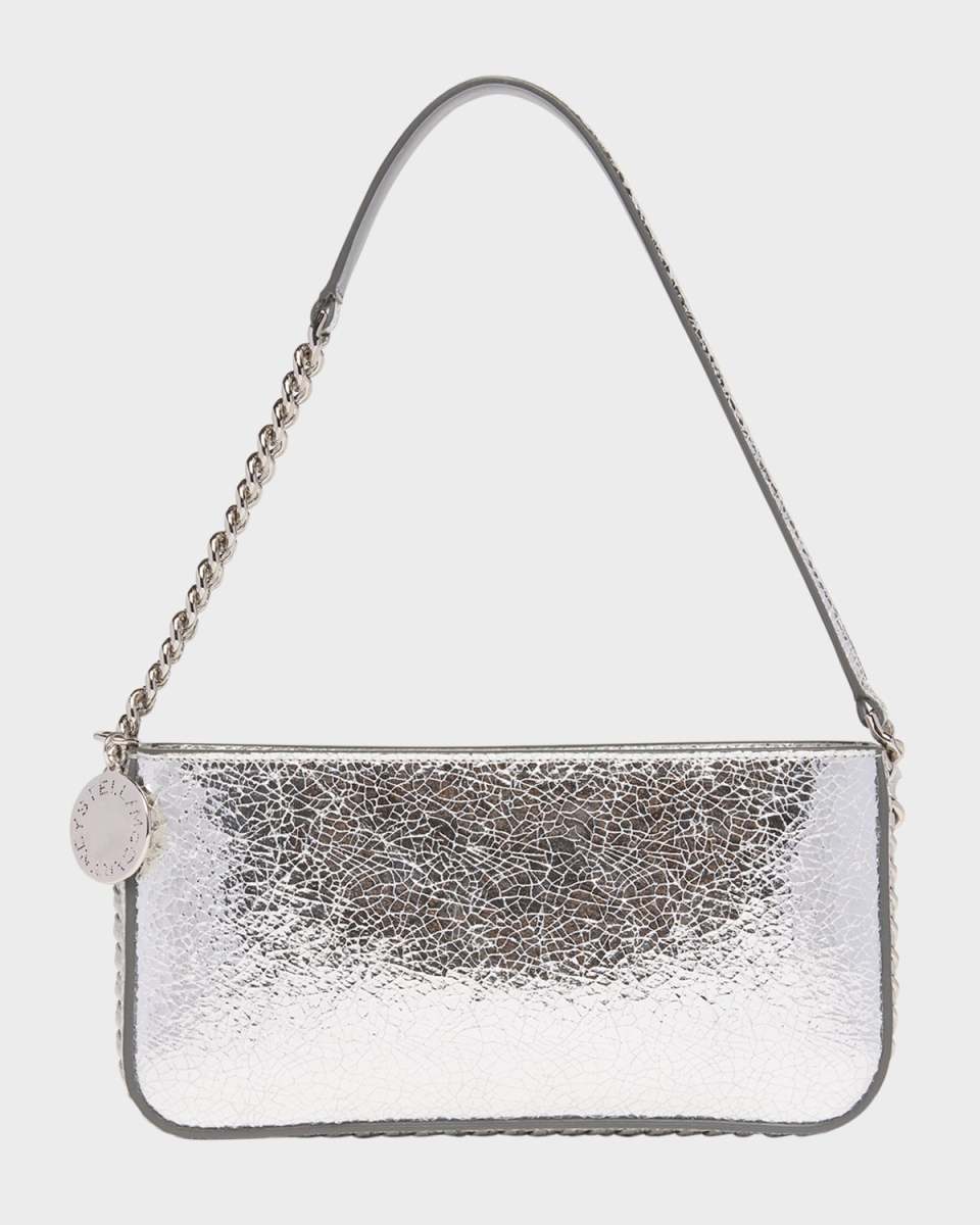 Frayme Crackled Metallic Alt-Leather Chain Shoulder Bag