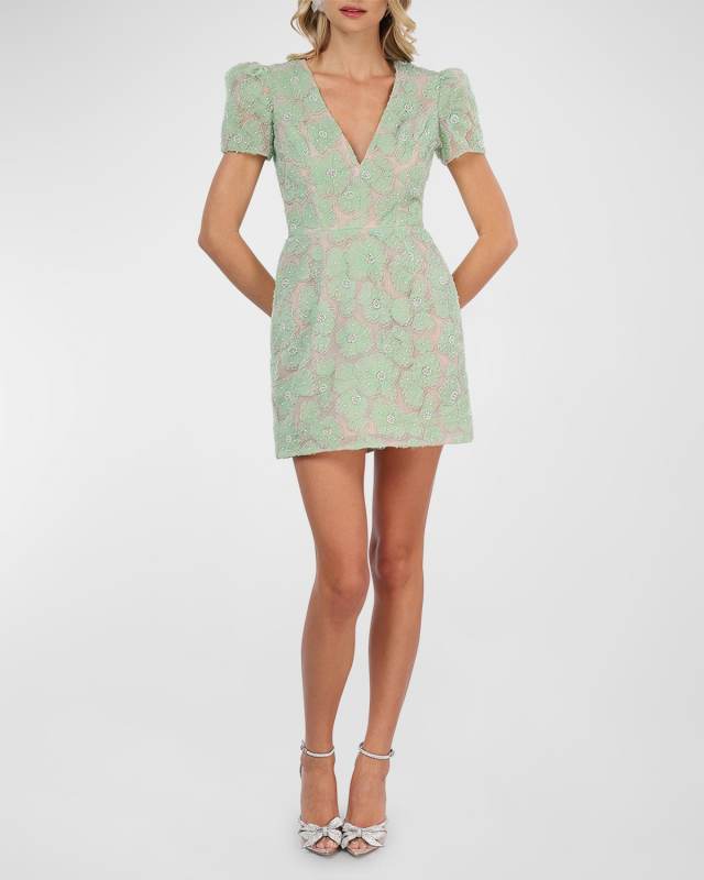 Ada Beaded Floral Mini Dress