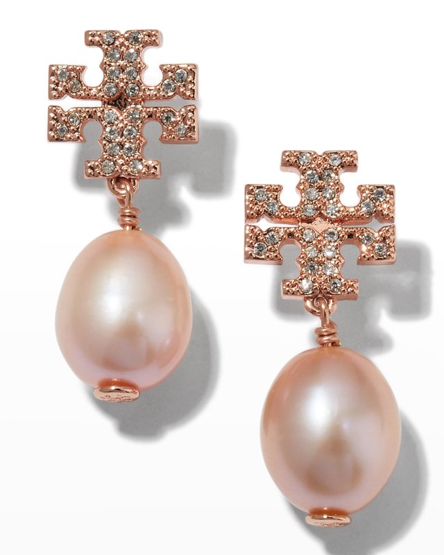 Kira Pave Pearl Drop Earrings
