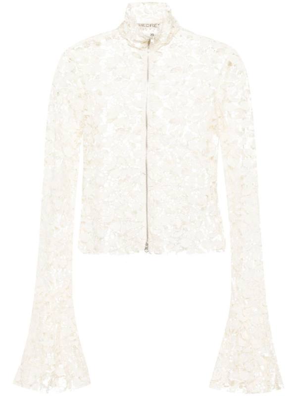 Jun floral-lace jacket