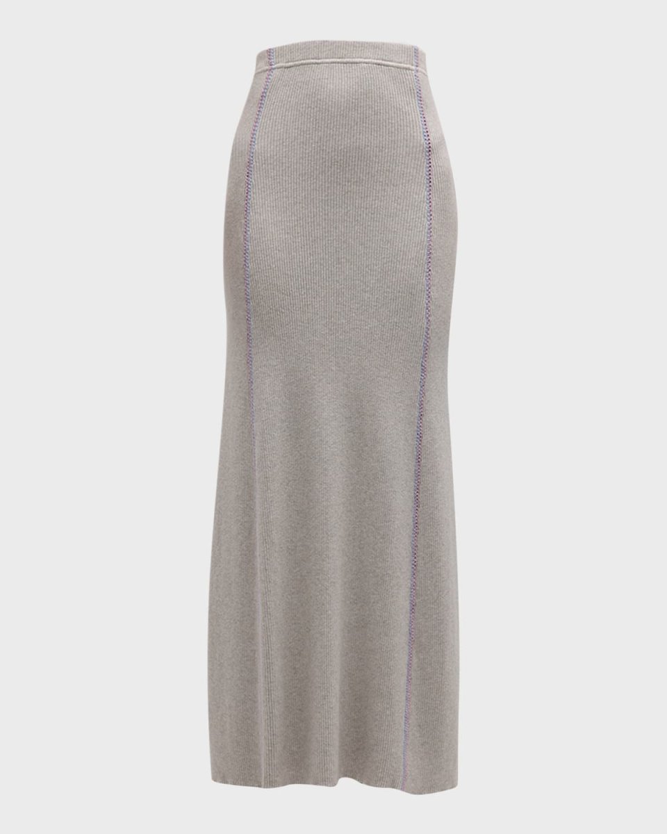 Cotton Cashmere Knit Maxi Skirt