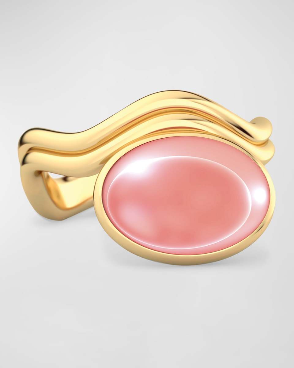 Aurora Cocktail Ring, Pink Moonstone