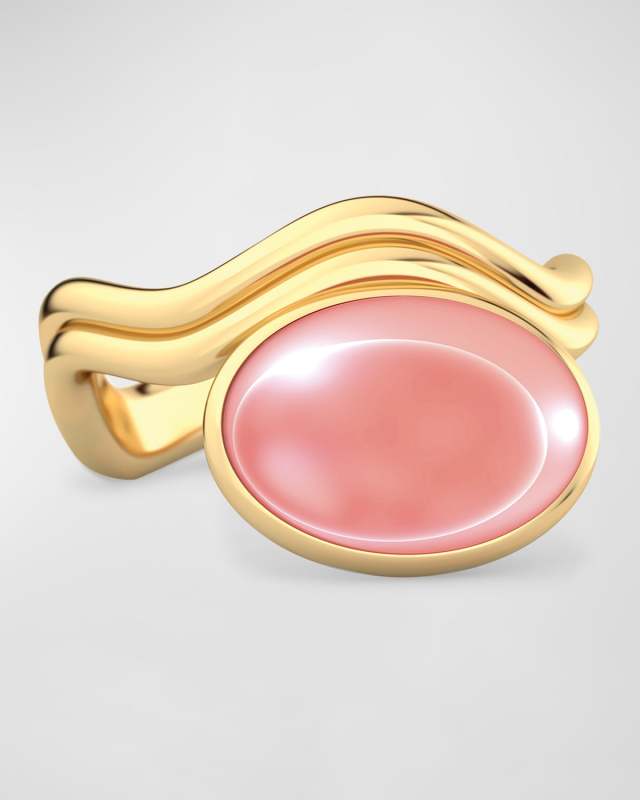 Aurora Cocktail Ring, Pink Moonstone