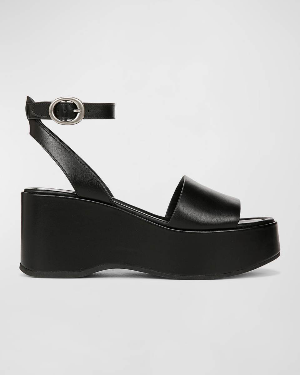 Phillipa Leather Ankle-Strap Platform Sandals