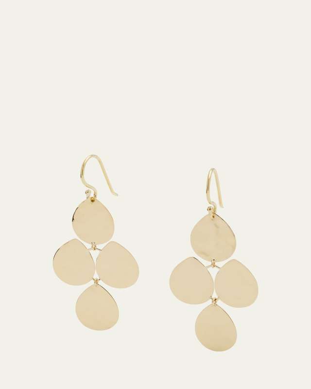 Small Crinkle Cascade Earrings in 18K Gold