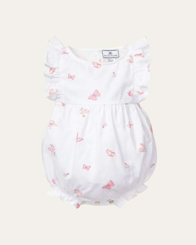 Girl's Butterfly Bubble Romper, Size Newborn-24M