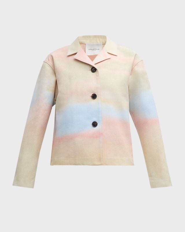 Cropped Horizon-Print Jacket