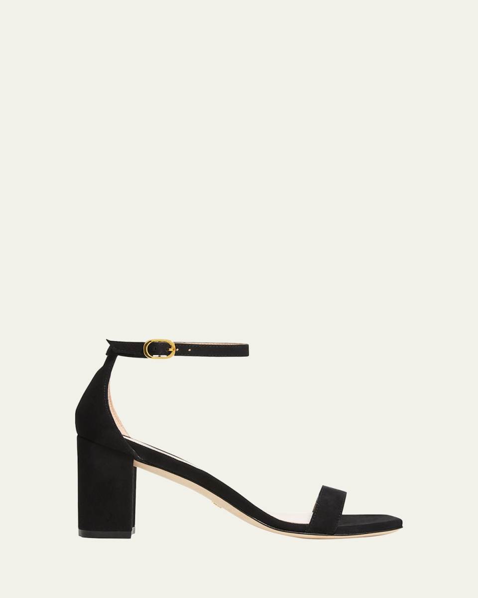 Nudistcurve Suede Block-Heel Sandals