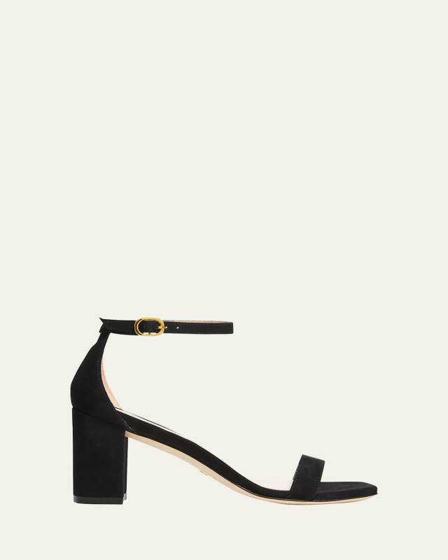 Nudistcurve Suede Block-Heel Sandals