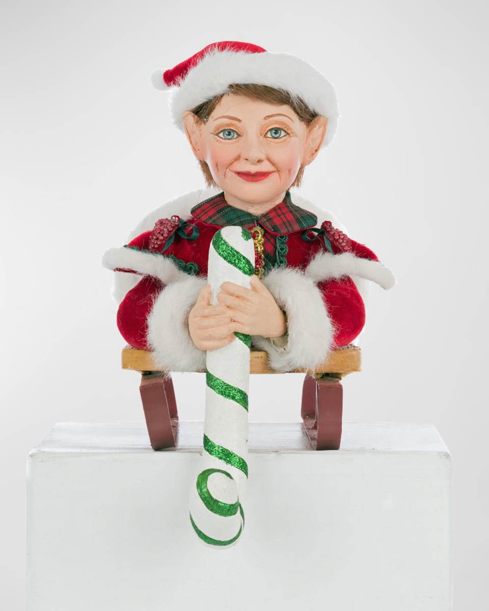 Laying Elf with Giftbox Stocking Holder