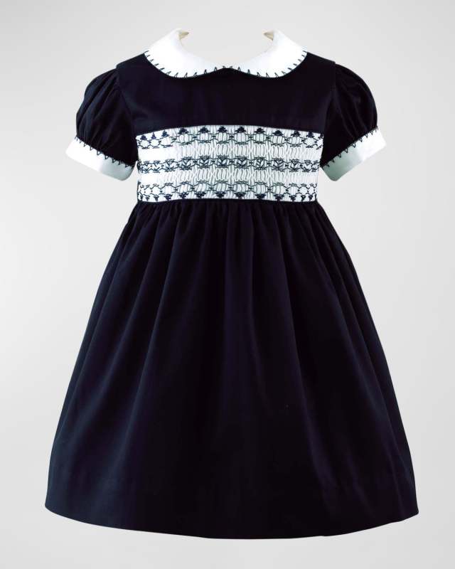 Girl's Smocked Festive Dress W/ Bloomers, Size 6M-