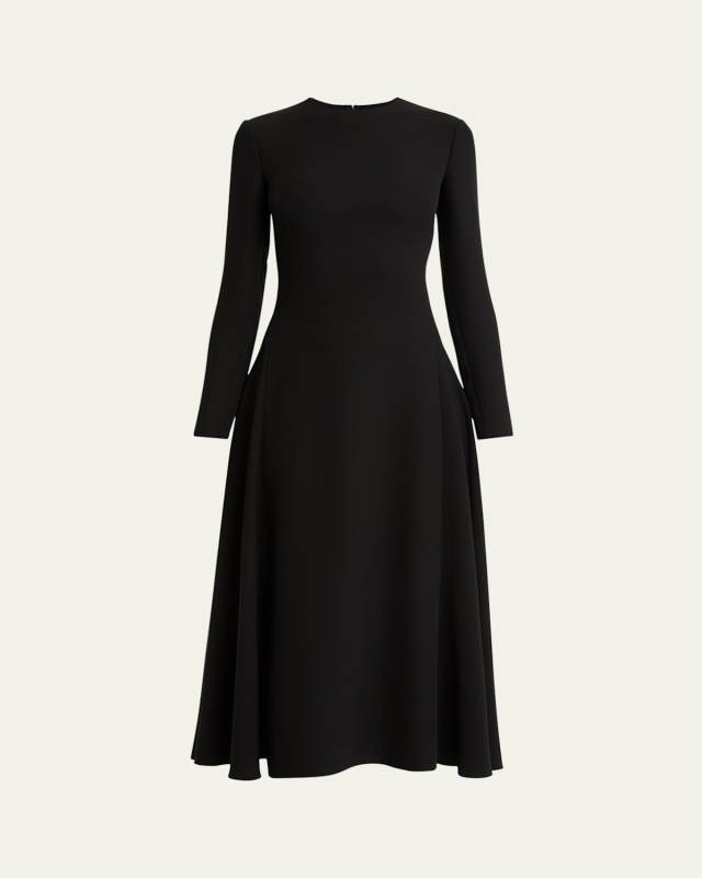 Long Sleeve Silk Midi Dress