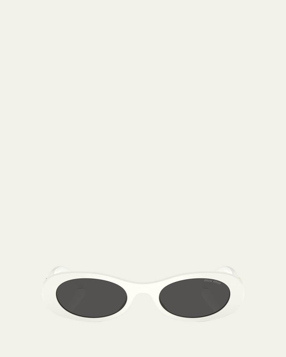 Logo Acetate Oval Sunglasses
