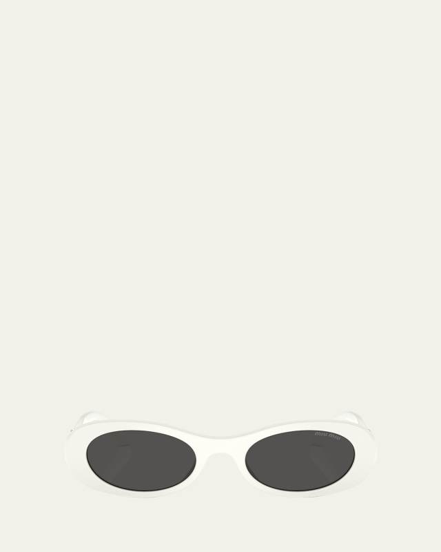 Logo Acetate Oval Sunglasses